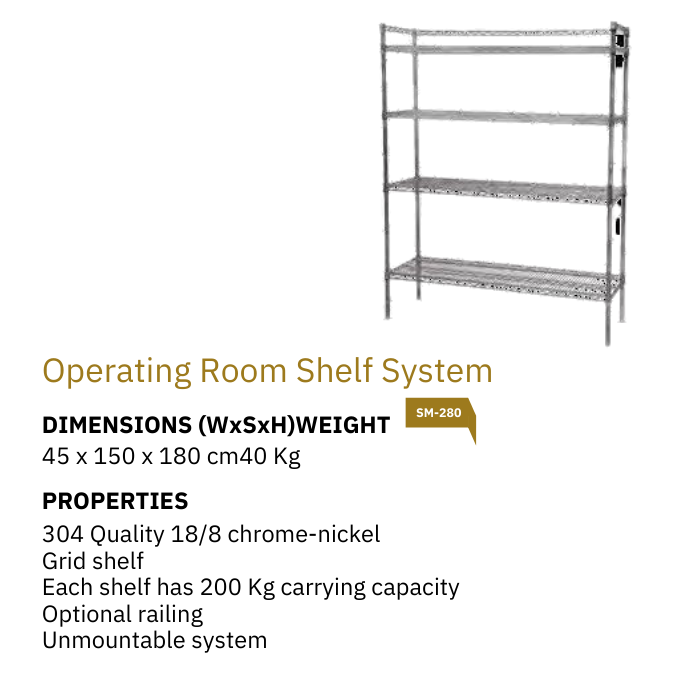 Operating Room Shelf System