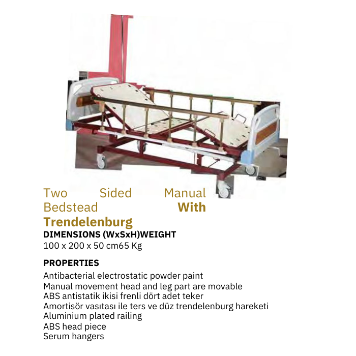 Two Sided Manual Bedstead With Trendelenburg