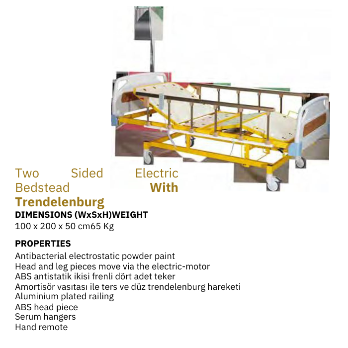 Two Sided Electric Bedstead With Trendelenburg