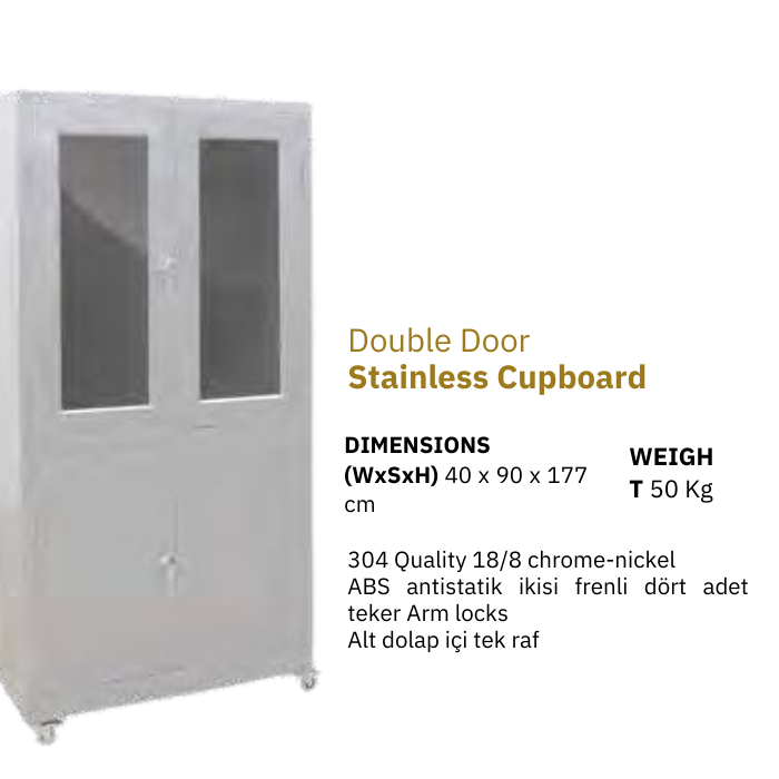 Double Door Stainless Cupboard